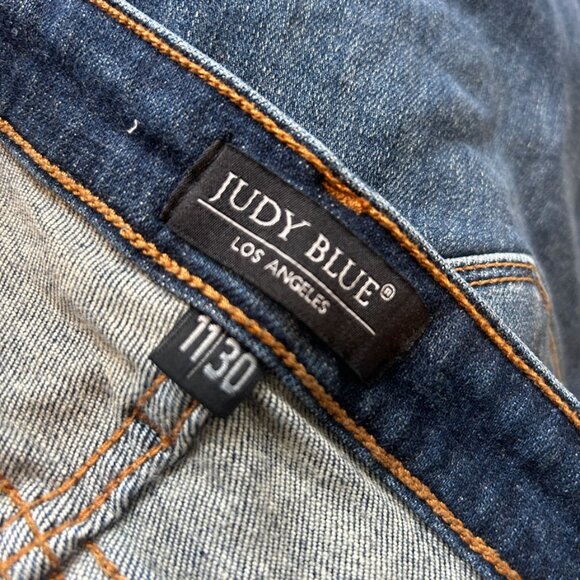 Judy Blue High Waisted Skinny Jeans Size 30 Exposed Button Fly Raw Hem JB82318DK - Picture 6 of 8